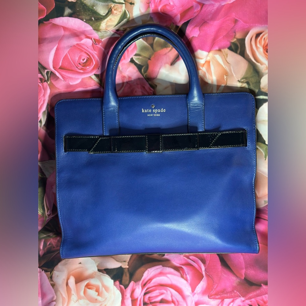 Kate Spade Rosa Mount Ivy Beau Bow Satchel in cobalt blue